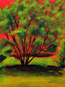 30B-BPrice-Hot-Evening-Tree-acrylic-18x24-Minimum-Bid-200