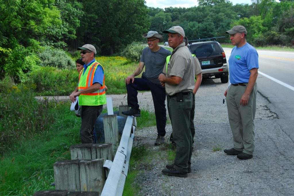 HWPI partners do a walk-through of the proposed route for Phase 1 of the new recreational pathway. Photo by Rob Mahan.