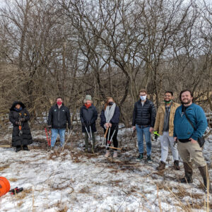 Johnson Preserve workday_buckthorn_EMU students with Dr Grman