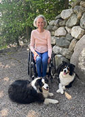 Rosanne Bloomer with her two dogs